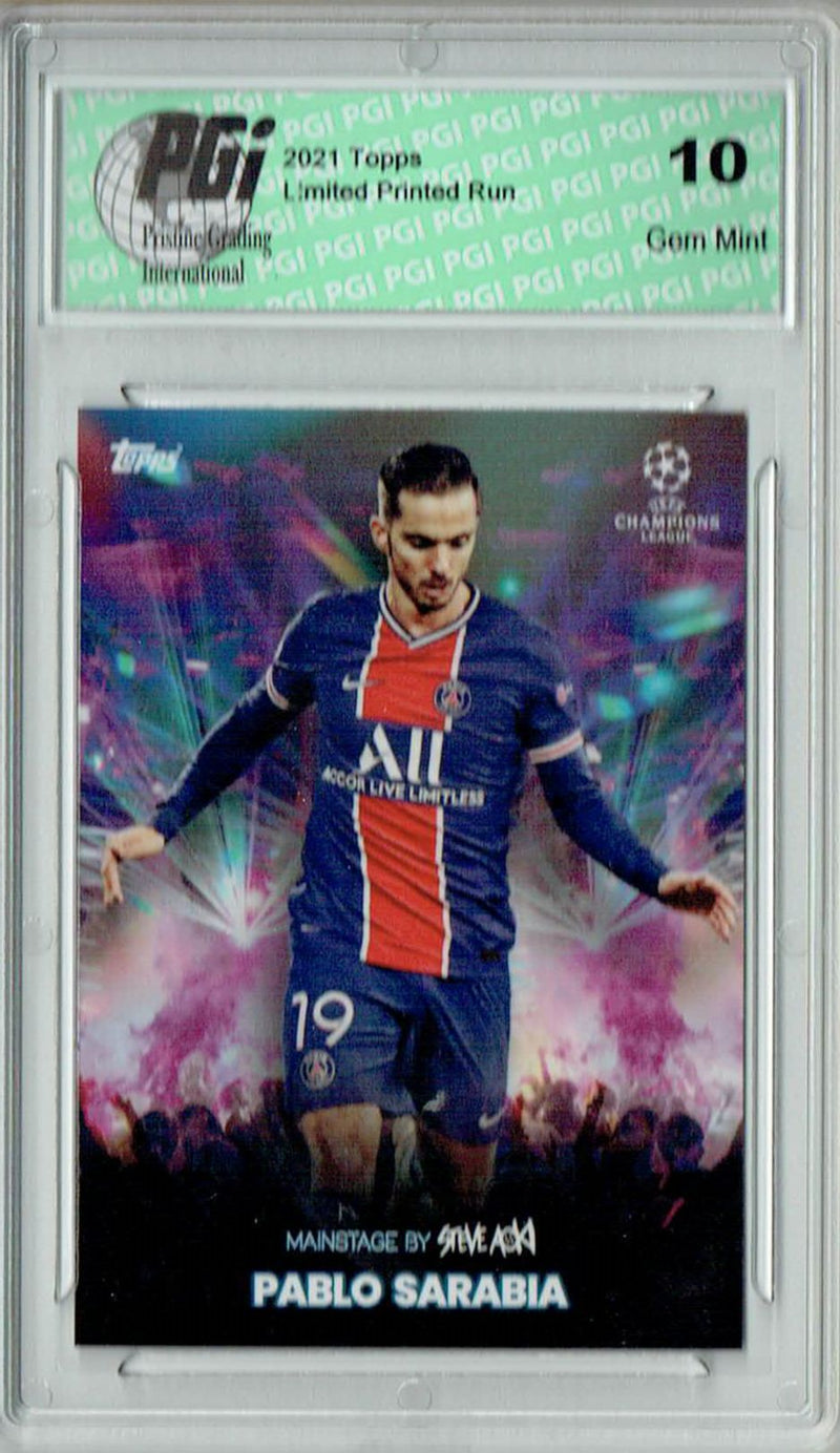 Pablo Sarabia 2021 Topps Aoki's Football Festival Rare Trading Card PGI 10