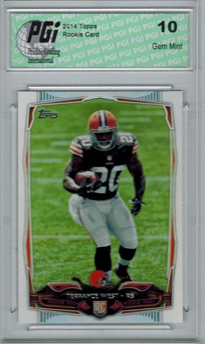 2014 Topps Football #384 Terrance West, Cleveland Browns RC Rookie Card PGI 10