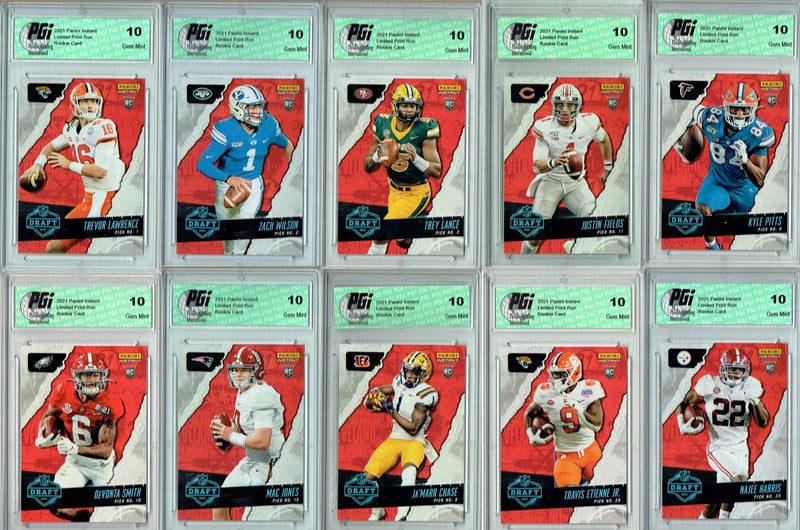 Trevor Lawrence 2021 Panini Instant #1 40 Card Set Rookie Card PGI 10