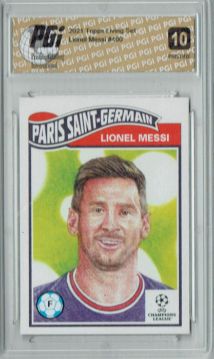 Lionel Messi 2021 Topps Living Set #400 PRISTINE Rare Trading Card PGI 10
