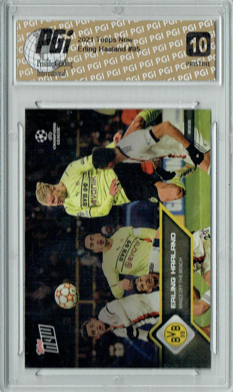 Erling Haaland 2021 Topps Now #95 PRISTINE Rare Trading Card PGI 10