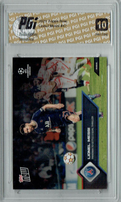 Lionel Messi 2021 Topps Now #47 PRISTINE Rare Trading Card PGI 10
