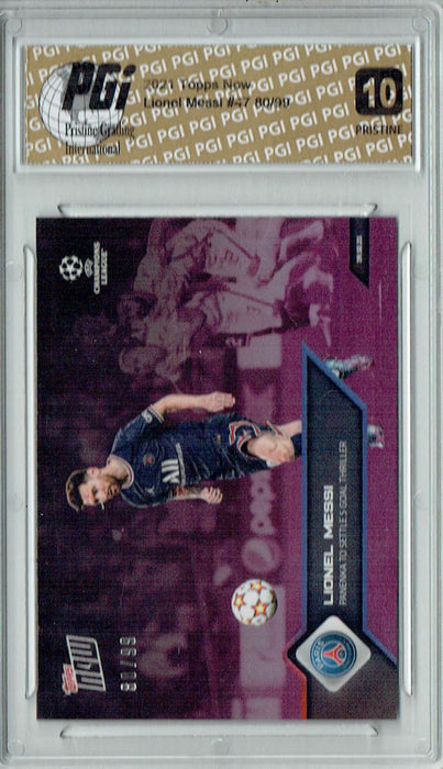 Lionel Messi 2021 Topps Now #80/99 #47 PRISTINE Rare Trading Card PGI 10