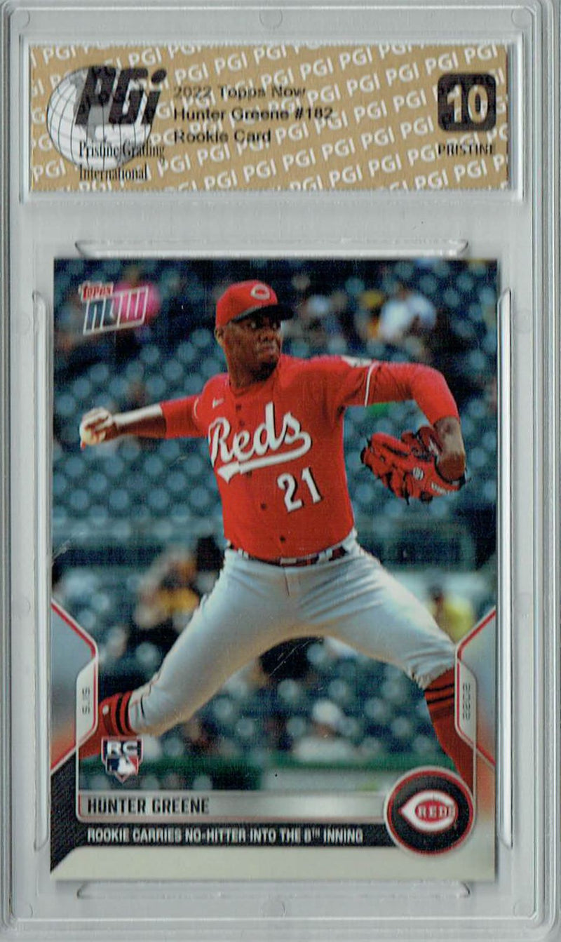 Hunter Greene 2022 Topps Now #182 PRISTINE Rookie Card PGI 10