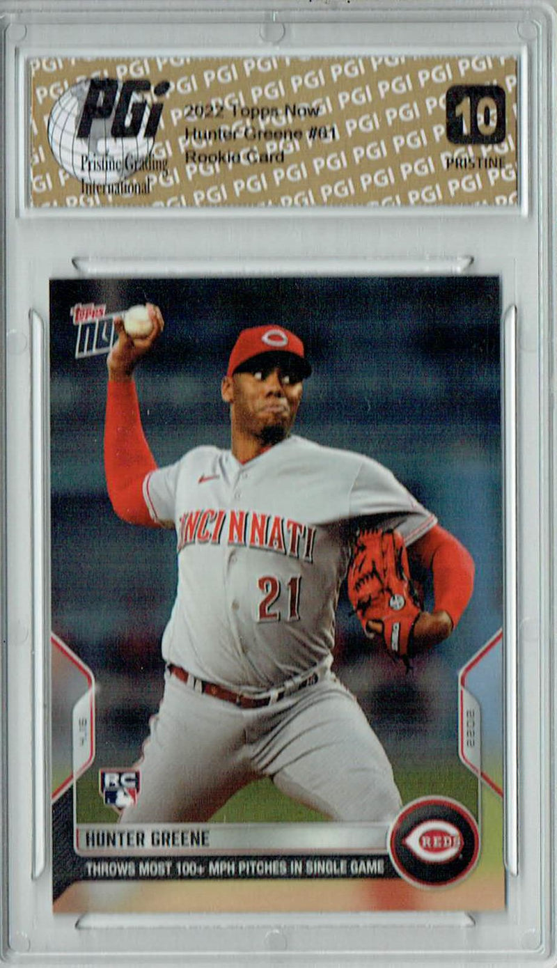 Hunter Greene 2022 Topps Now #61 PRISTINE Rookie Card PGI 10