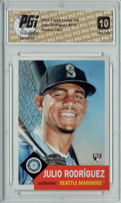Julio Rodriguez 2022 Topps Living Set #515 PRISTINE Rookie Card PGI 10
