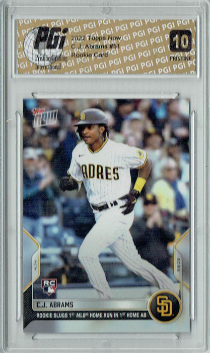 C.J. Abrams 2022 Topps Now #51 PRISTINE Rookie Card PGI 10