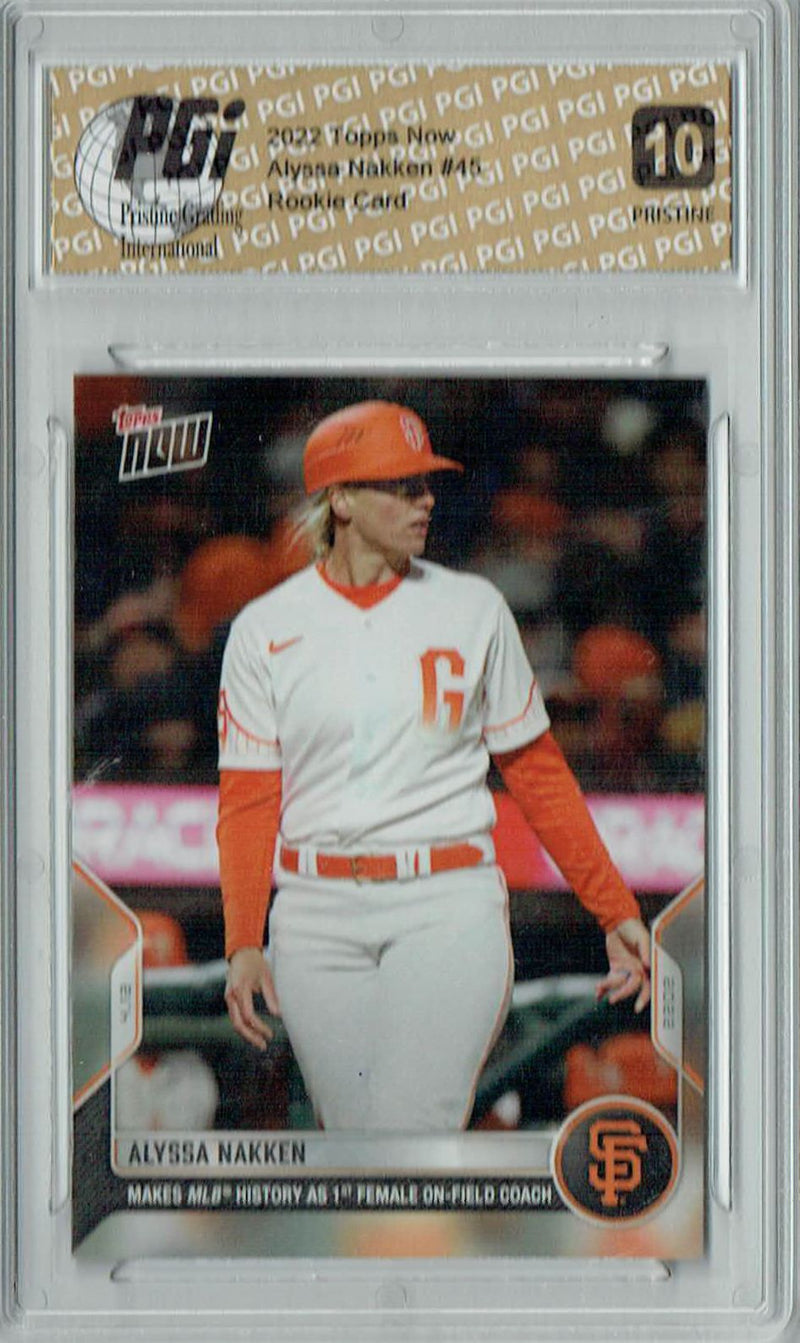 Alyssa Nakken 2022 Topps Now #45 PRISTINE Rookie Card PGI 10