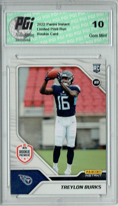 Treylon Burks 2022 Panini Instant #FL10 First Look 1/884 Rookie Card PGI 10