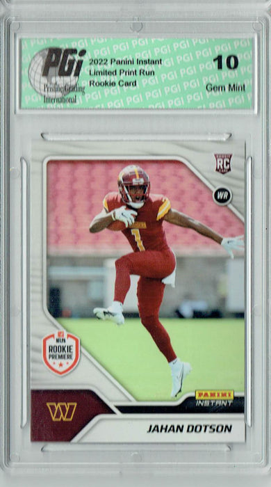 Jahan Dotson 2022 Panini Instant #FL9 First Look 1/857 Rookie Card PGI 10