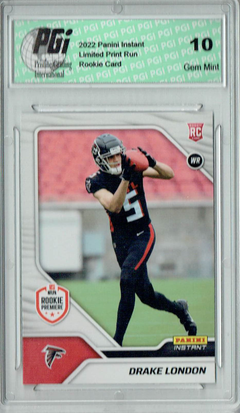 Drake London 2022 Panini Instant #FL4 First Look 1/915 Rookie Card PGI 10