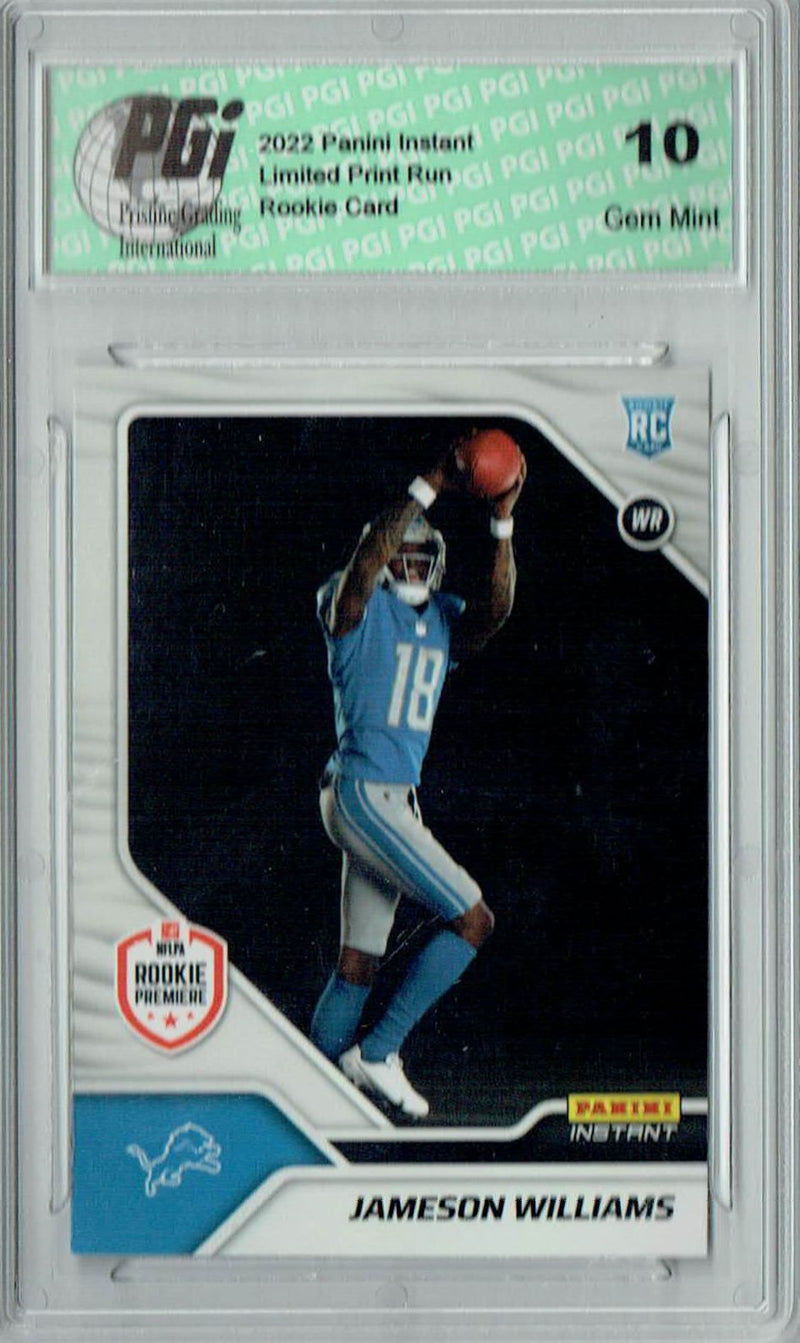 Jameson Williams 2022 Panini Instant #FL7 First Look 1/995 Rookie Card PGI 10