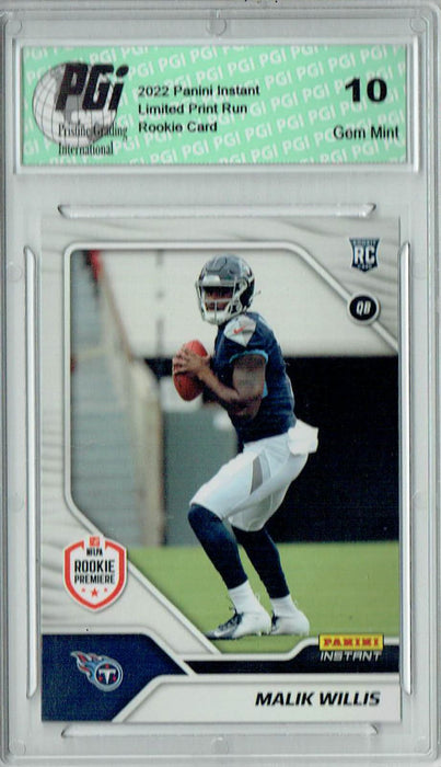 Malik Willis 2022 Panini Instant #FL25 First Look 1/969 Rookie Card PGI 10
