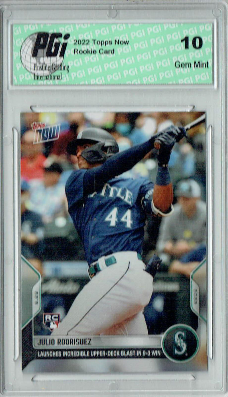 Julio Rodriguez 2022 Topps Now #432 Upper Deck Homer Rookie Card PGI 10