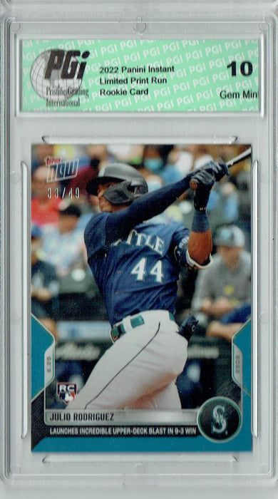 Julio Rodriguez 2022 Topps Now #432 Blue SP Only 49 Made! Rookie Card PGI 10