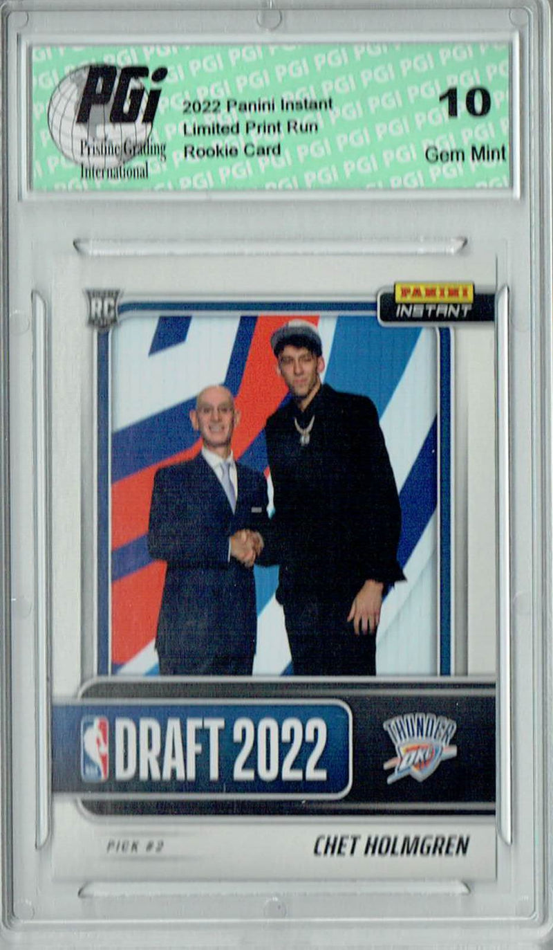 Chet Holmgren 2022 Panini Instant #DN2 Draft Night 1/1729 Rookie Card PGI 10