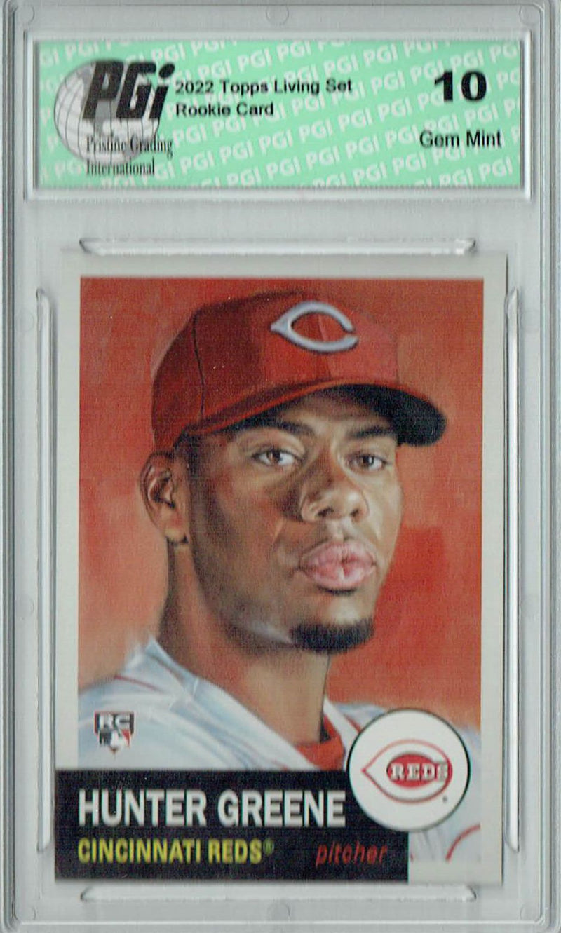 Hunter Greene 2022 Topps Living Set #531 Rookie Card PGI 10