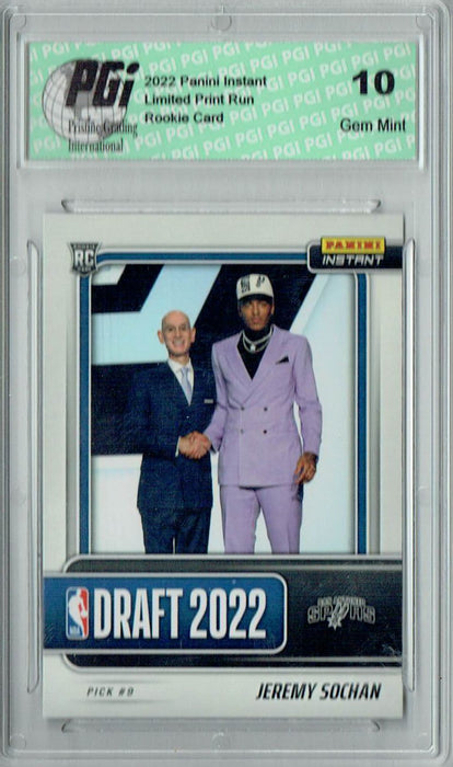 Jeremy Sochan 2022 Panini Instant #DN9  Draft Night 1/634 Rookie Card PGI 10