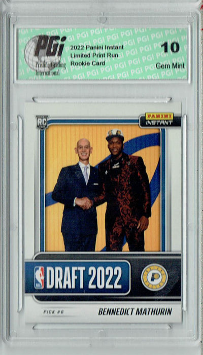 Bennedict Mathurin 2022 Panini Instant #DN6 Draft Night 1/693 Rookie Card PGI 10