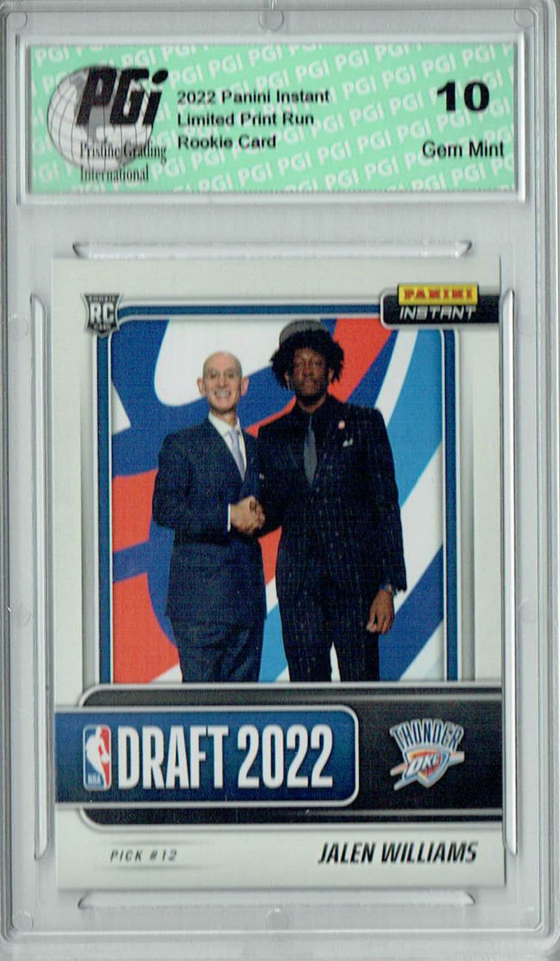 Jalen Williams 2022 Panini Instant #DN12 Draft Night 1/693 Rookie Card PGI 10