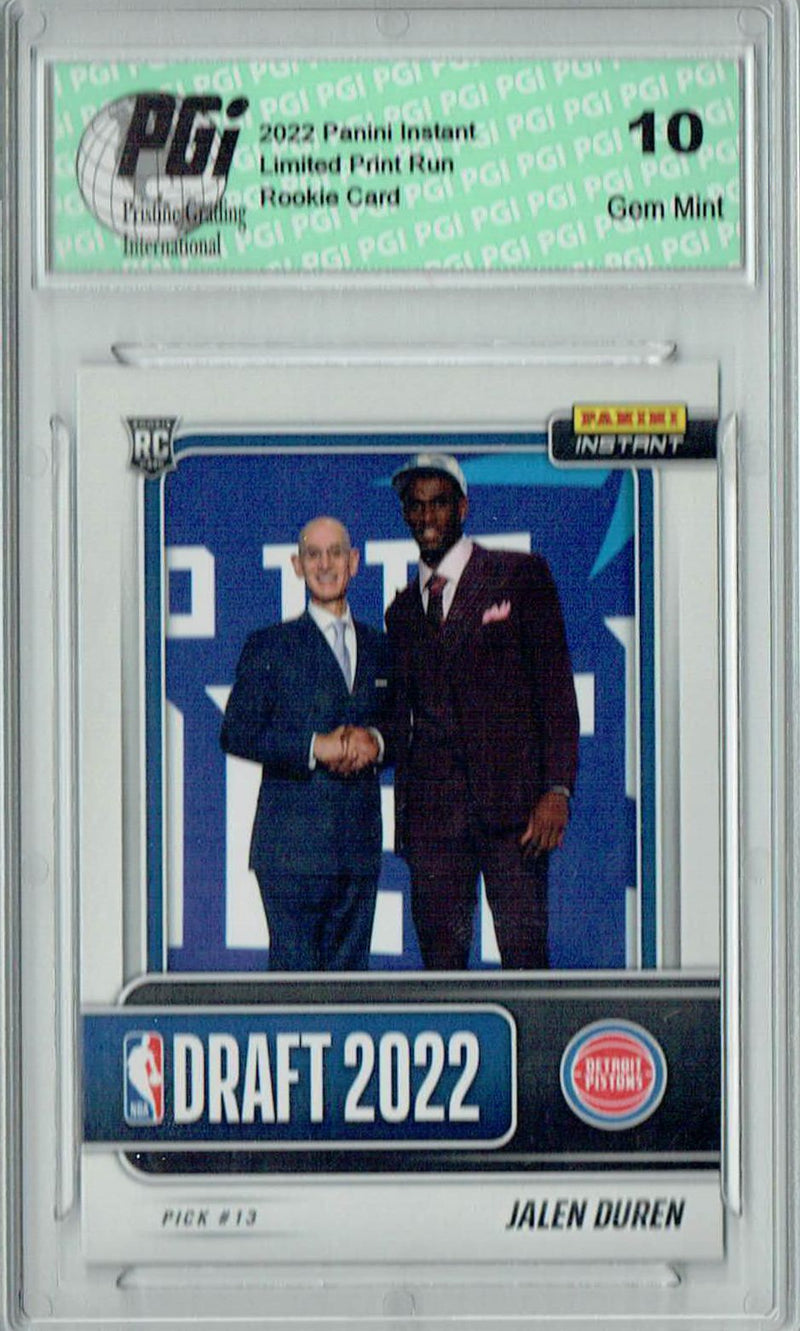 Jalen Duren 2022 Panini Instant #DN13 Draft Night 1/633 Rookie Card PGI 10