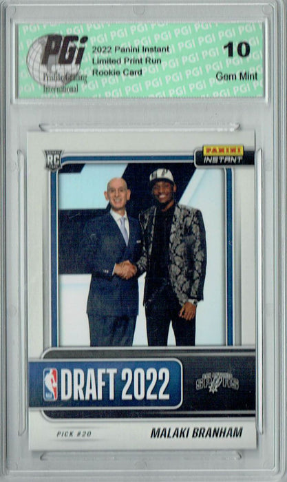 Malaki Branham 2022 Panini Instant #DN18 Draft Night 1/657 Rookie Card PGI 10