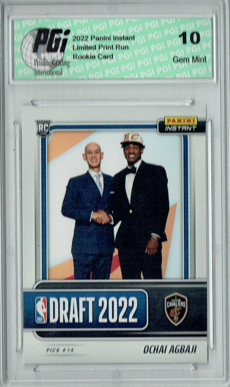 Ochai Agbah 2022 Panini Instant #DN14 Draft Night 1/676 Rookie Card PGI 10