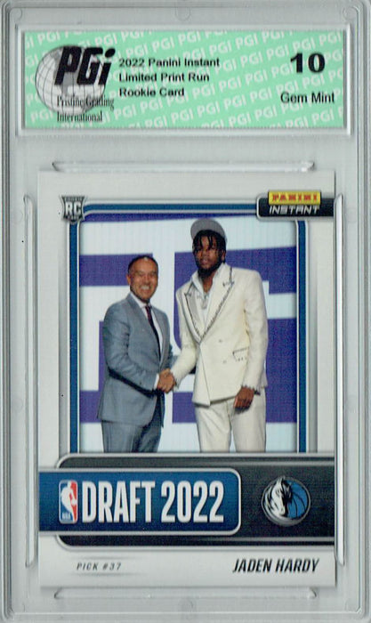 Jaden Hardy 2022 Panini Instant #DN24 Draft Night 1/618 Rookie Card PGI 10