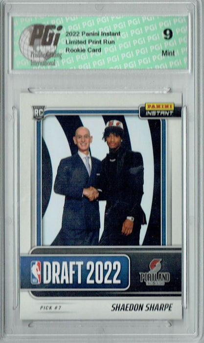 PGI 9 Shaedon Sharpe 2022 Panini Instant #DN7 Draft Night 1/656 Rookie Card