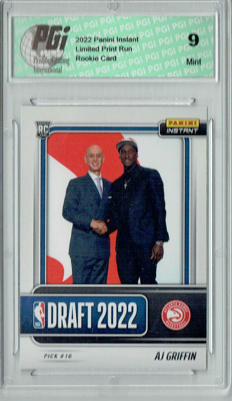 PGI 9 AJ Griffin 2022 Panini Instant #DN16  Draft Night 1/661 Rookie Card