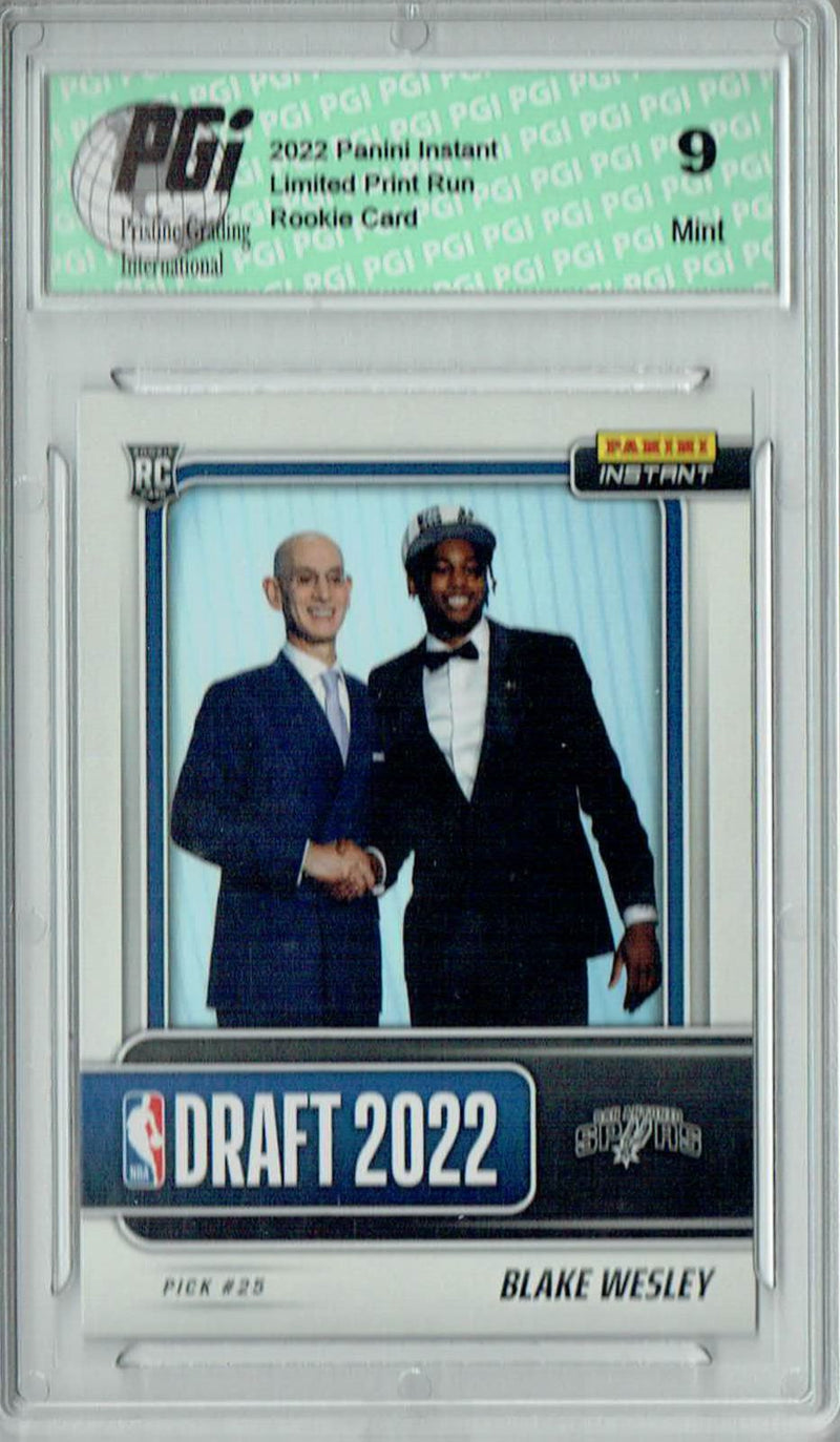 PGI 9 Blake Wesley 2022 Panini Instant #DN21 Draft Night 1/642 Rookie Card
