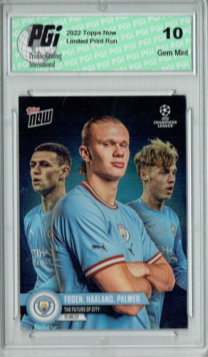 Erling Haaland 2022 Topps Now #PS03 Foden/Palmer Future of Man City Card PGI 10