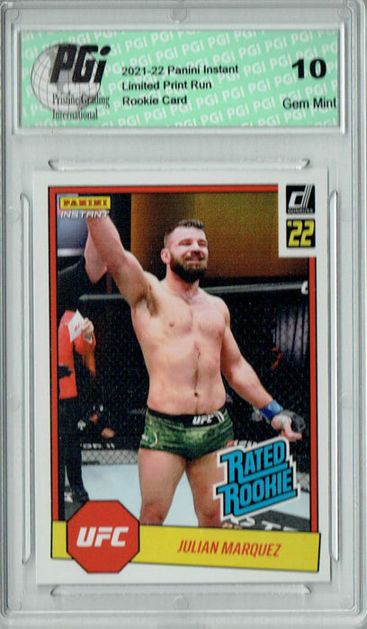 Julian Marquez 2022 Panini Instant #RR19 UFC 1/492 Rated Rookie Card PGI 10