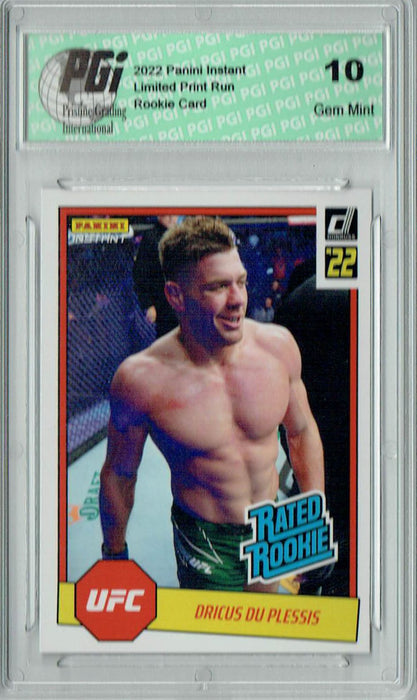 Dricus Du Plessis 2022 Panini Instant #RR13 UFC 1/492 Rated Rookie Card PGI 10