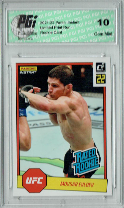 Movsar Evolev 2022 Panini Instant #RR24 UFC 1/492 Rated Rookie Card PGI 10