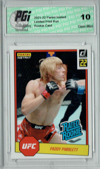 Paddy Pimblett 2022 Panini Instant #RR25 UFC 1/492 Rated Rookie Card PGI 10