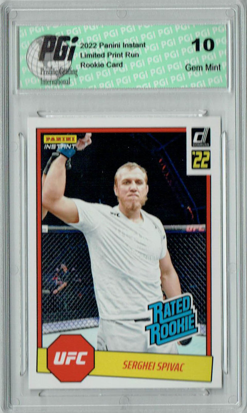 Serghei Spivac 2022 Panini Instant #RR30 UFC 1/492 Rated Rookie Card PGI 10