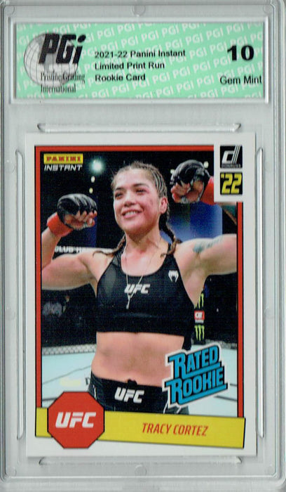 Tracy Cortez 2022 Panini Instant #RR35 UFC 1/492 Rated Rookie Card PGI 10