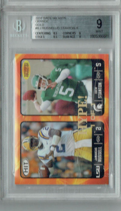BGS 9 Jamarcus Russell/Drew Stanton Sage Hit Hype #8 Rookie Card Orange Gold 1/1