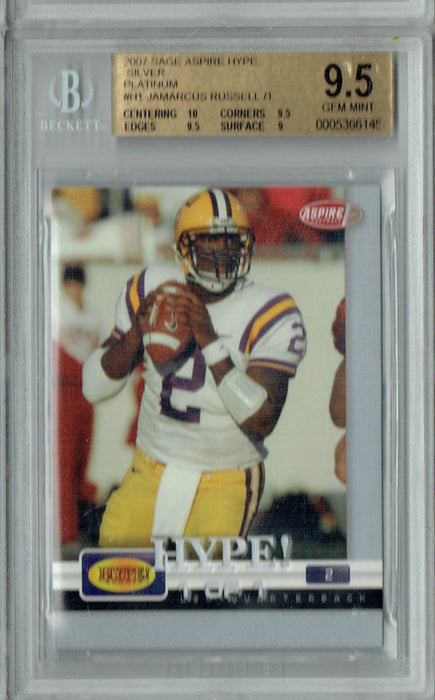 BGS 9.5 Jamarcus Russell '07 Sage Aspire Hype H1 Rookie Card Silver Platinum 1/1
