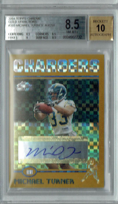 BGS 8.5 Michael Turner 2004 Topps Chrome #203 Rookie Card Gold Xfractors 214/250