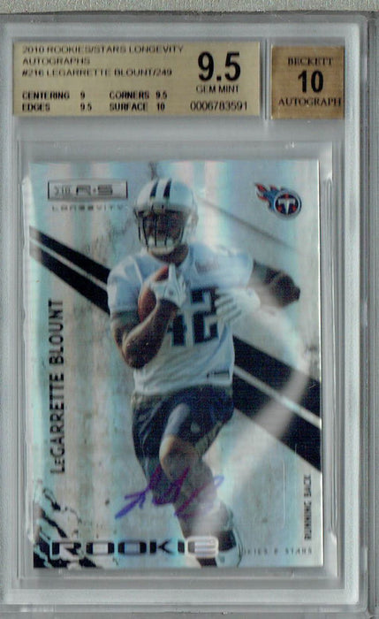 BGS 9.5 Legarrette Blount 2010 Rookies Stars #216 Rookie Card Longevity Auto 249