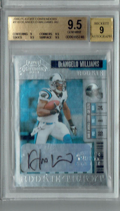 BGS 9.5 Gem Mint Deangelo Williams 2006 Playoff Contenders #118 Rookie Card Auto