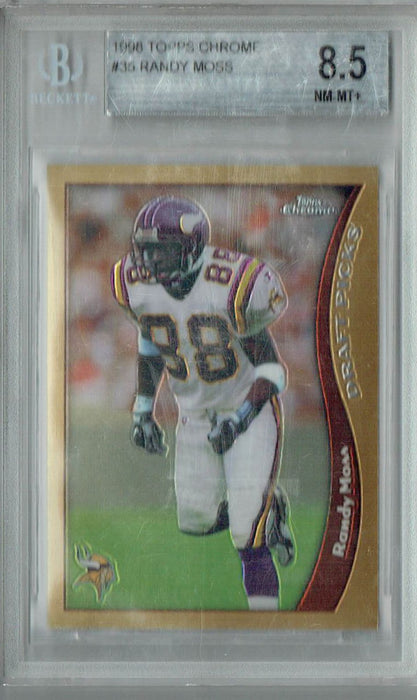 BGS 8 NM-MT Randy Moss 1998 Topps Chrome #35 Rookie Card Draft Picks