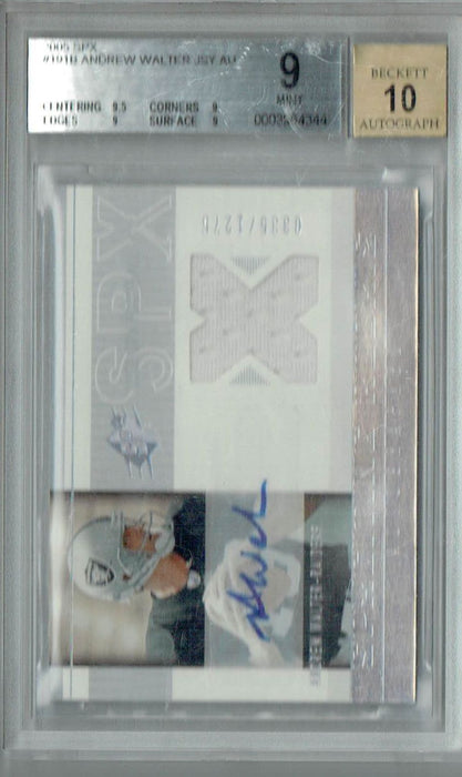 BGS 9 Mint Andrew Walter 2005 SPX #191 Rookie Card  Jersey Auto 335/1275