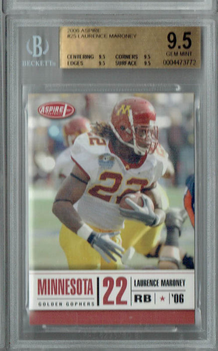 BGS 9.5 Gem Mint Laurence Maroney 2006 Aspire #25 Rookie Card