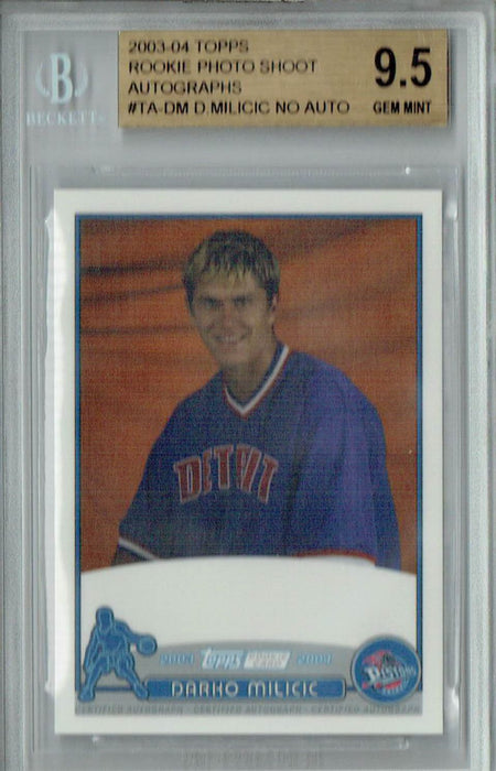 BGS 9.5 Gem Mint Darko Milicic 2003 Topps #TA-DM Rookie Card Rookie Photo Shoot Auto