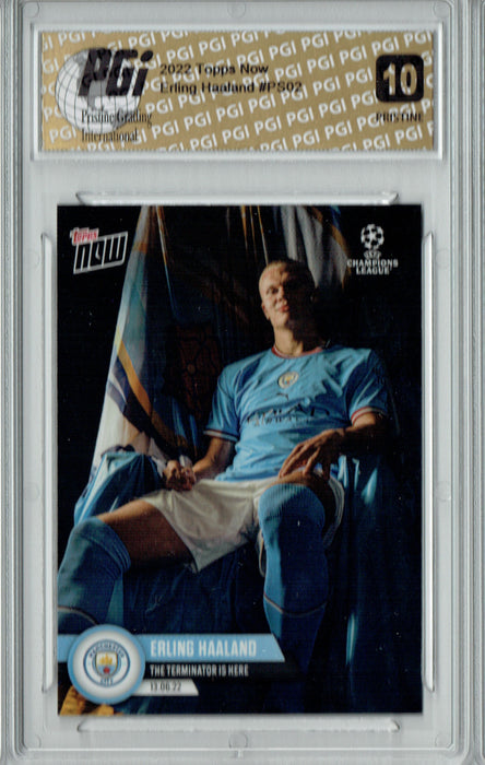 Erling Haaland 2022 Topps Now #PS02 PRISTINE Trading Card PGI 10