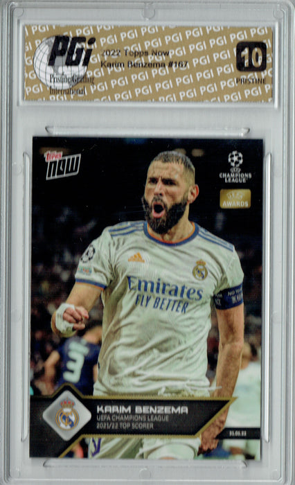 Karim Benzema 2022 Topps Now #167 PRISTINE Trading Card PGI 10