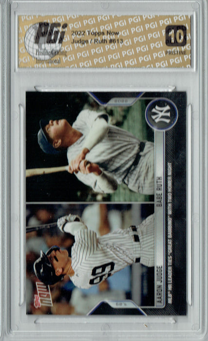 Aaron Judge / Babe Ruth 2022 Topps Now #613 PRISTINE Trading Card PGI 10